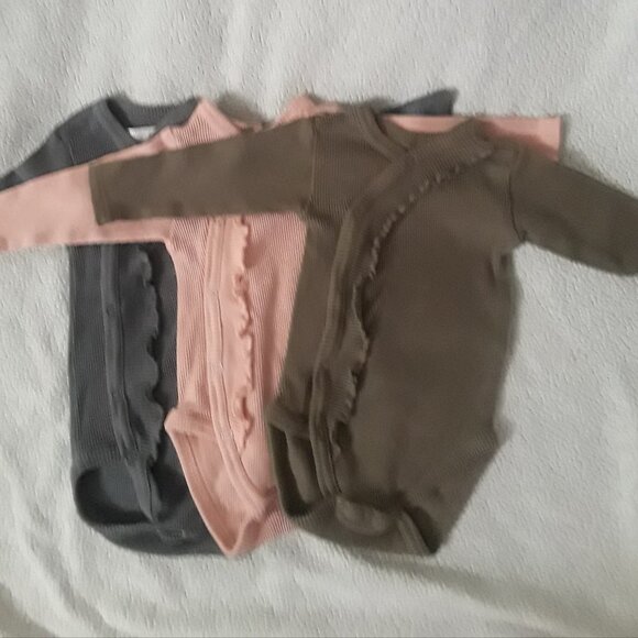 Infant Bodysuit Set - Pink, Gray, and Brown - Picture 1 of 5